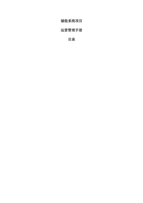 储能系统项目运营管理手册（模板范文）.docx