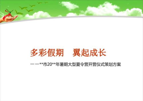 暑期大型夏令营开营仪式策划方案.ppt