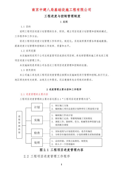 工程进度与控制管理制度.doc