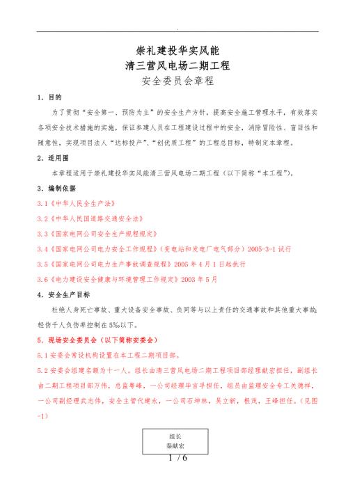 工程施工项目安全委员会管理规程完整.doc