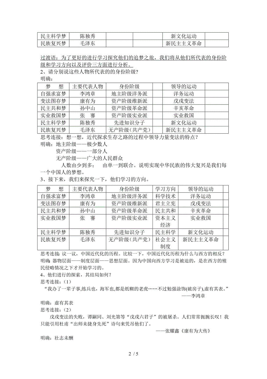 民族复兴百年追梦教学设计与反思.doc_第2页