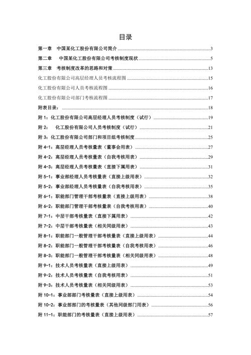 某化工股份有限公司绩效考核管理体系制度表格汇编.doc
