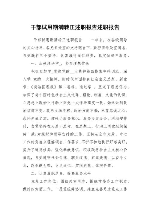 干部试用期满转正述职报告述职报告.docx