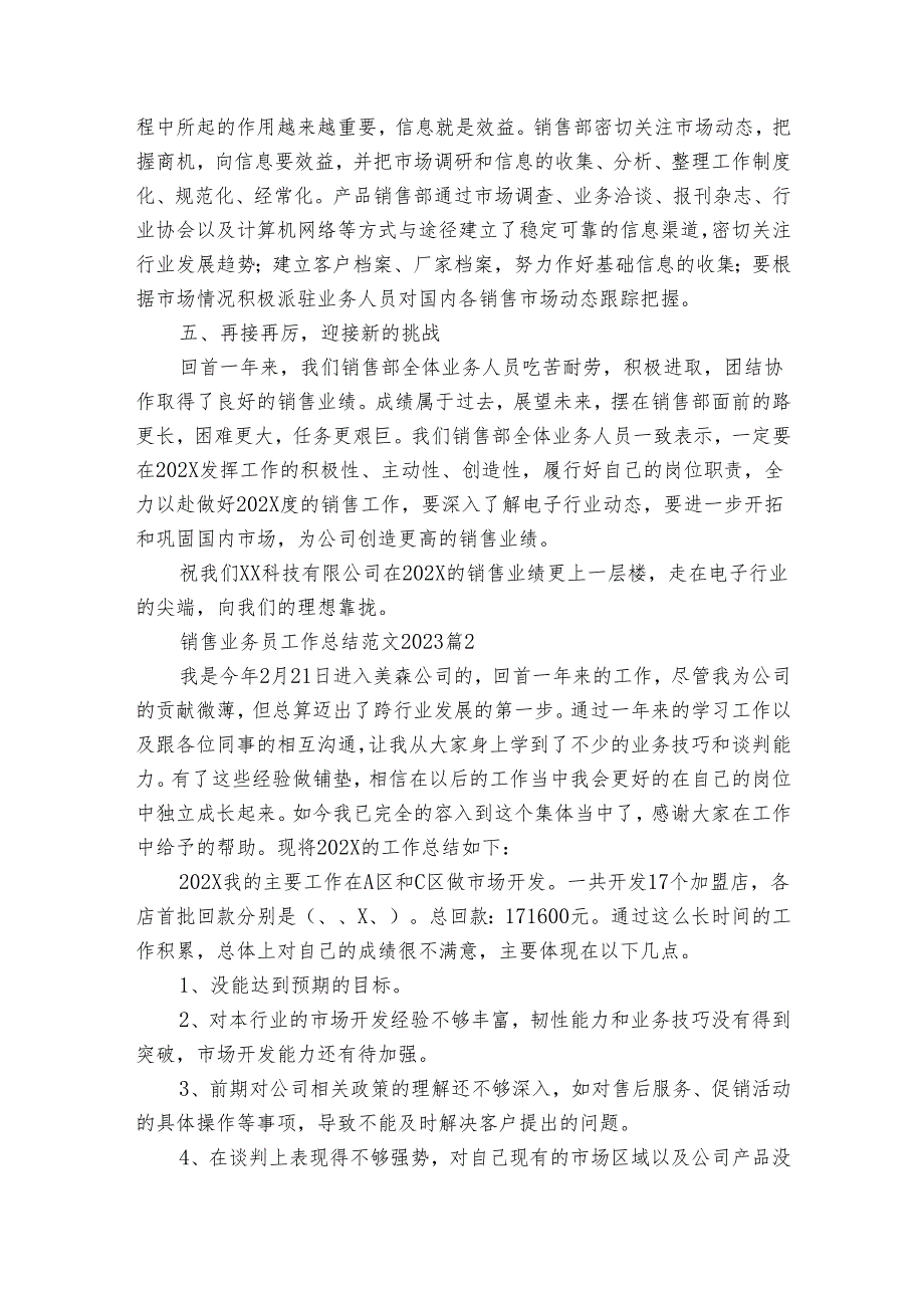 销售业务员工作总结范文2025（20篇）.docx_第2页