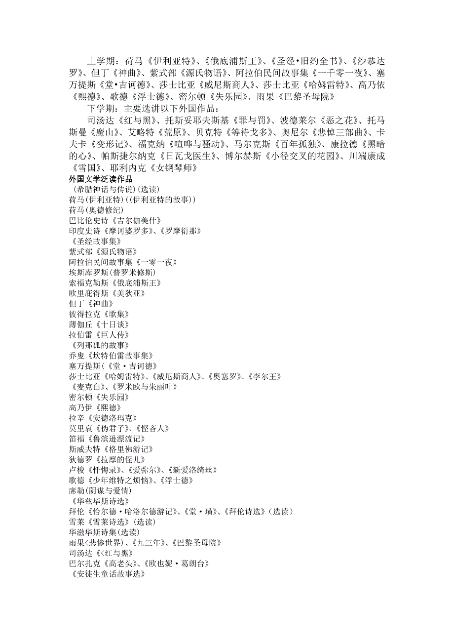 文学课件外国文学作品选教学大纲.doc_第3页