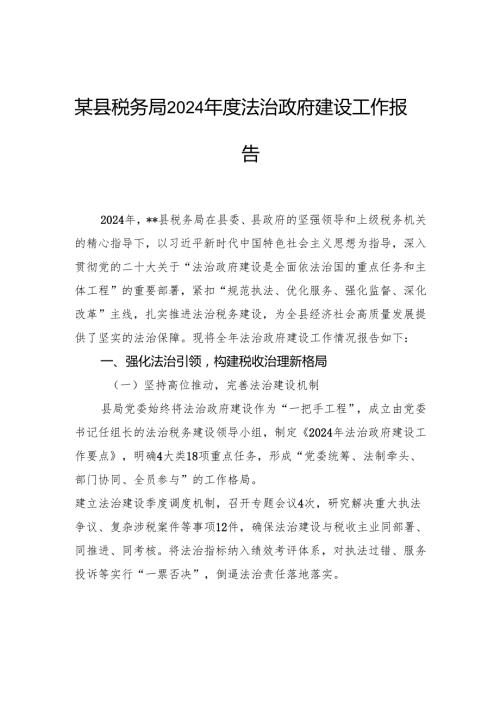 县税务局2024法治政府建设工作报告.docx