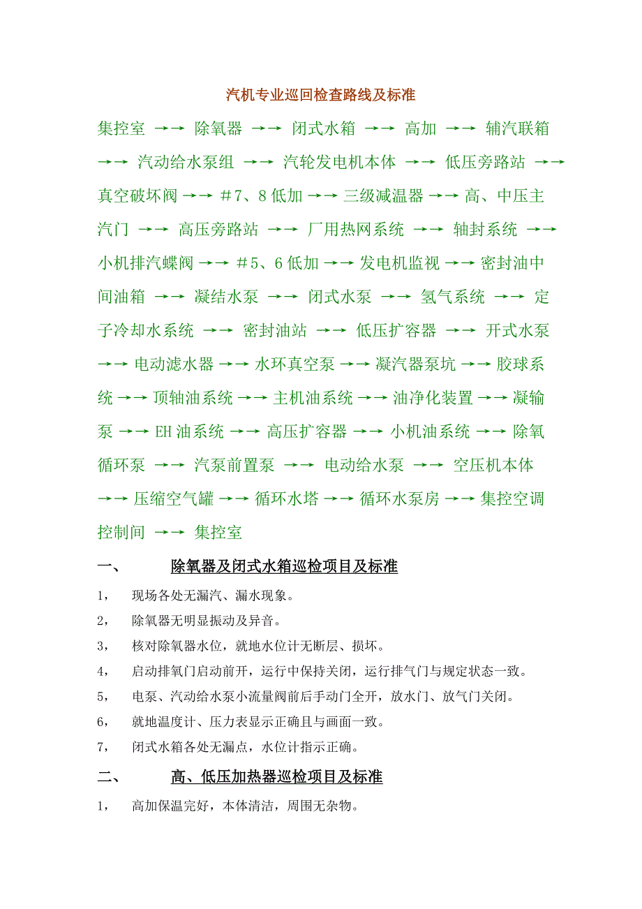 汽机专业巡回检查路线及标准.doc_第1页