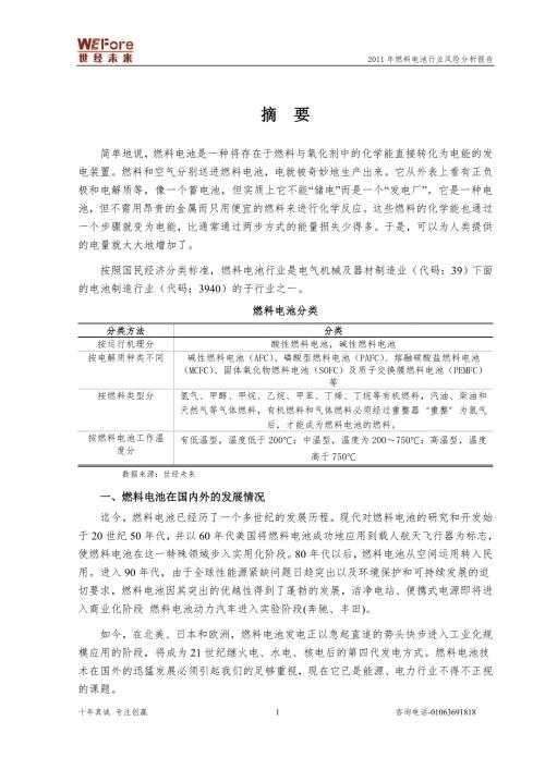 燃料电池行业分析报告1.doc