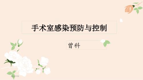 手术室感染预防与控制.ppt