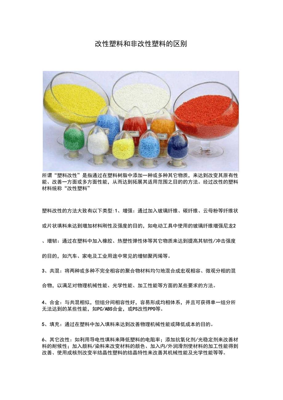 改性塑料和非改性塑料的区别.docx_第1页