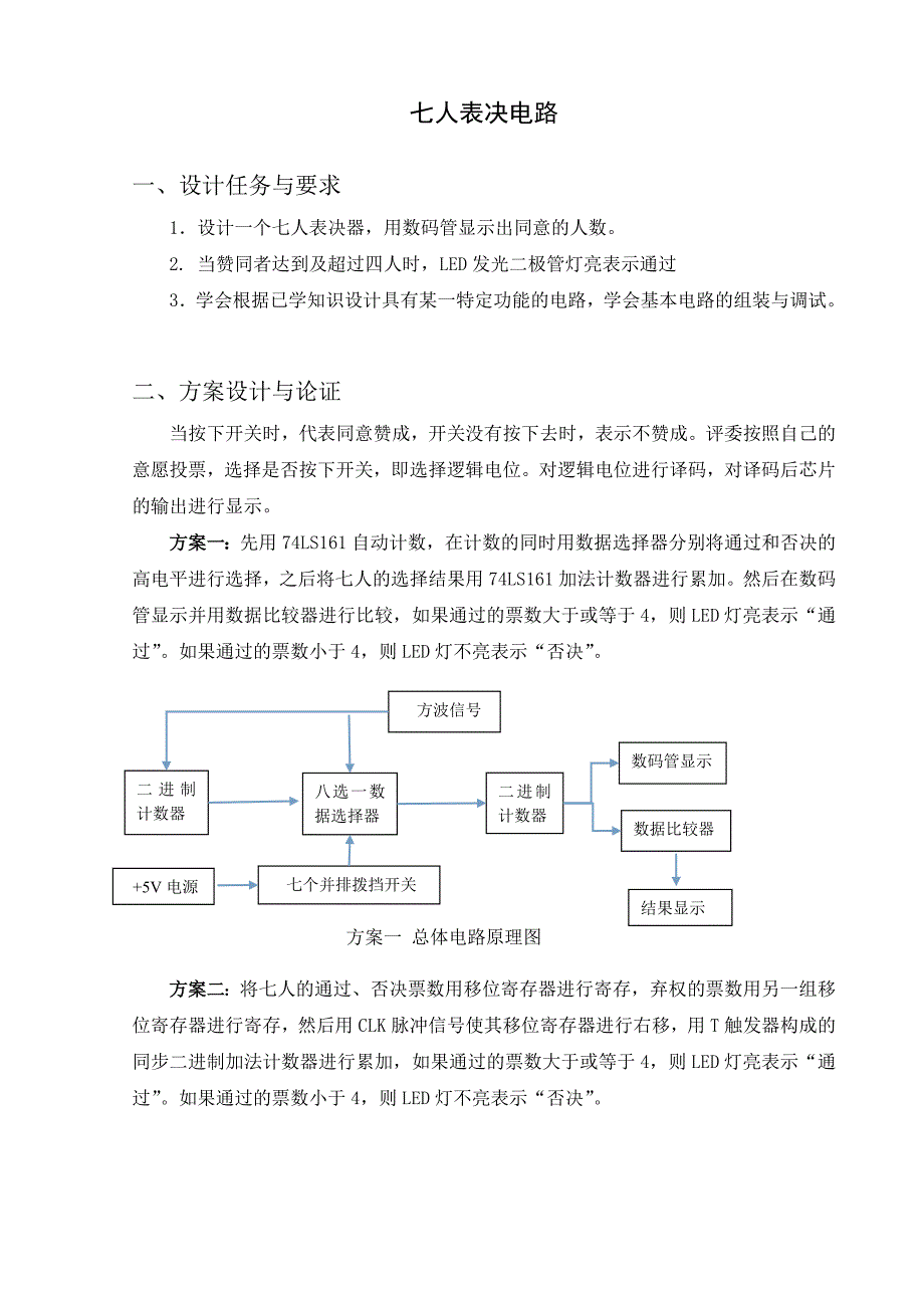 数字电路课程设计报告七人表决电路.doc_第2页