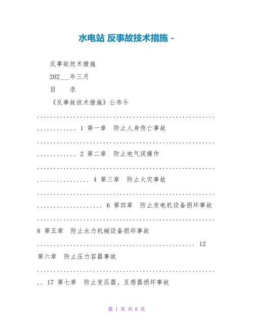 水电站反事故技术措施.doc