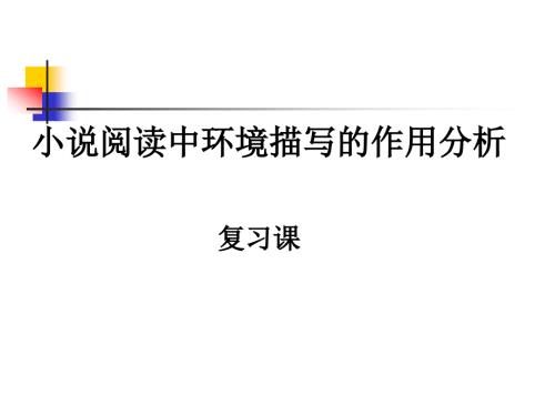 小说阅读中环境描写的作用.ppt