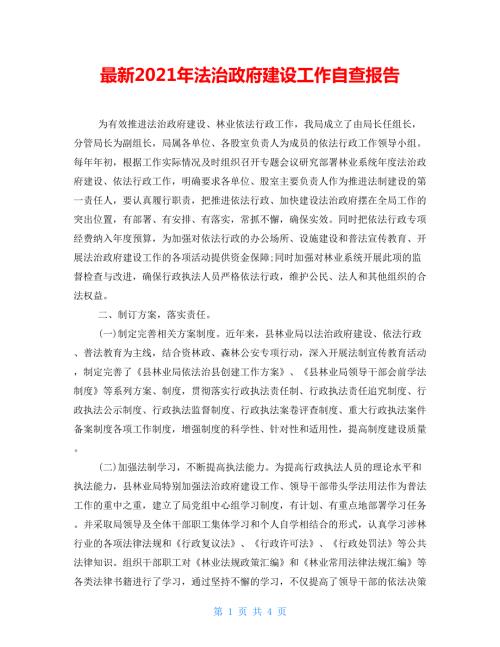 最新2022年法治政府建设工作自查报告.doc