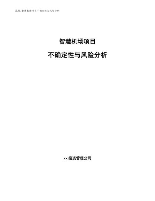 智慧机场项目不确定性与风险分析范文.docx