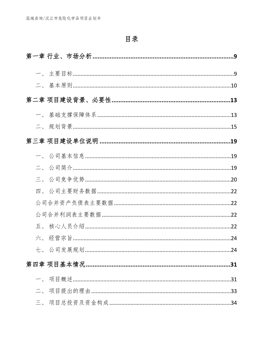 沅江市危险化学品项目企划书范文模板.docx_第2页