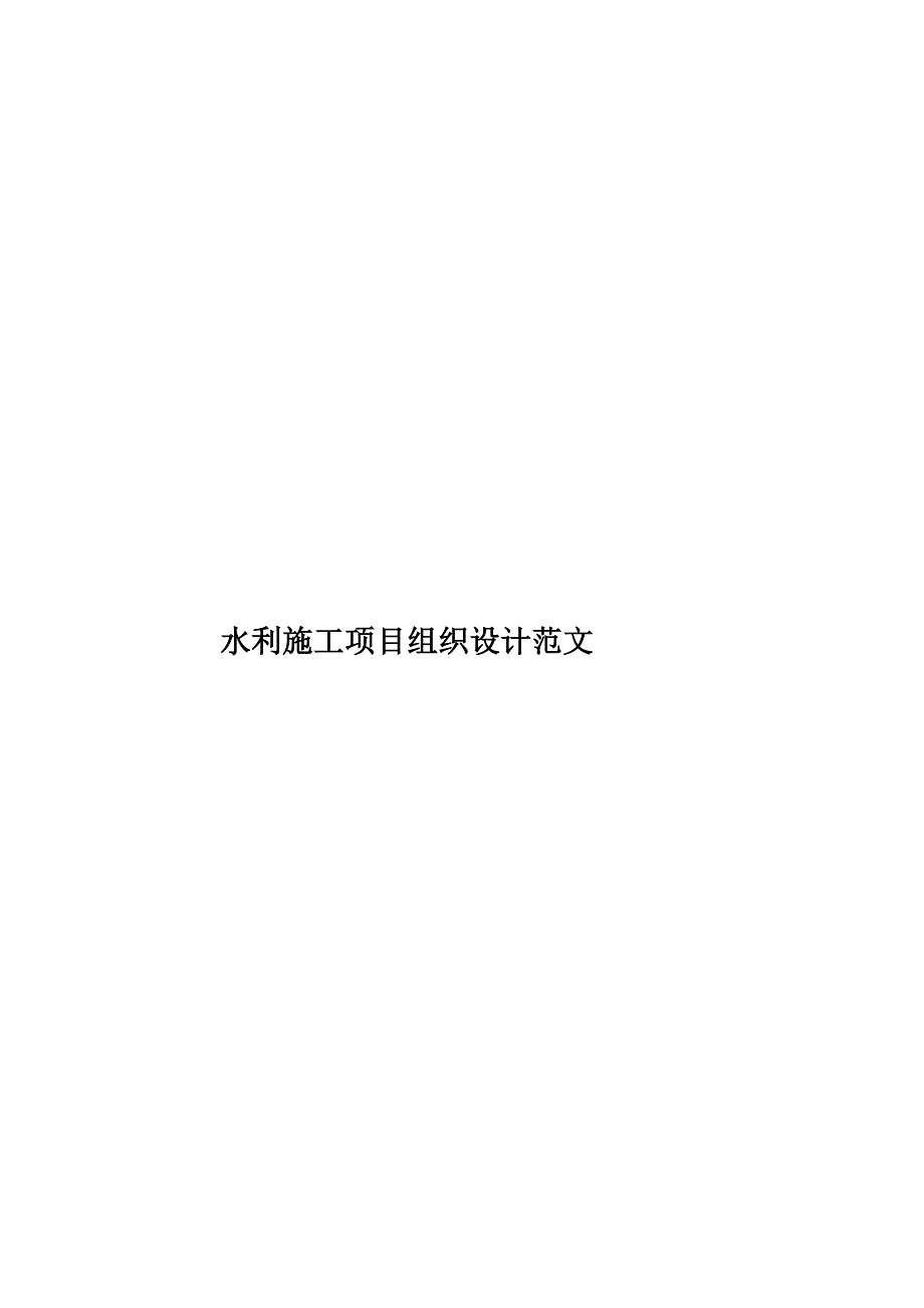 水利施工项目组织设计范文.doc_第1页