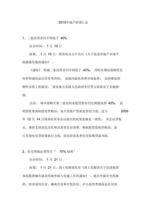 房地产调控政策汇总.docx