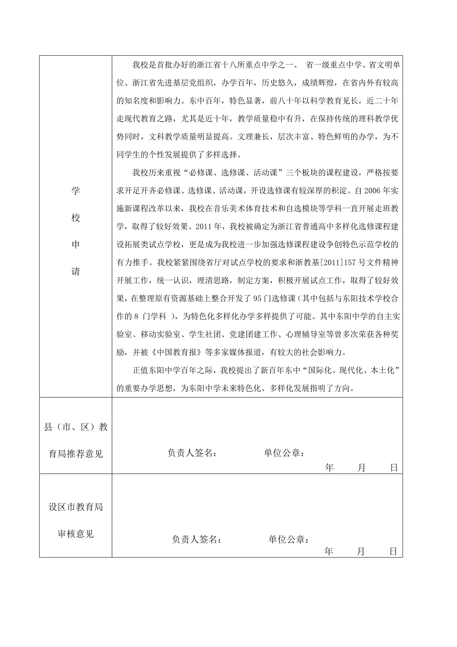 浙江省特色示范普通高中申报表东阳中学.doc_第2页