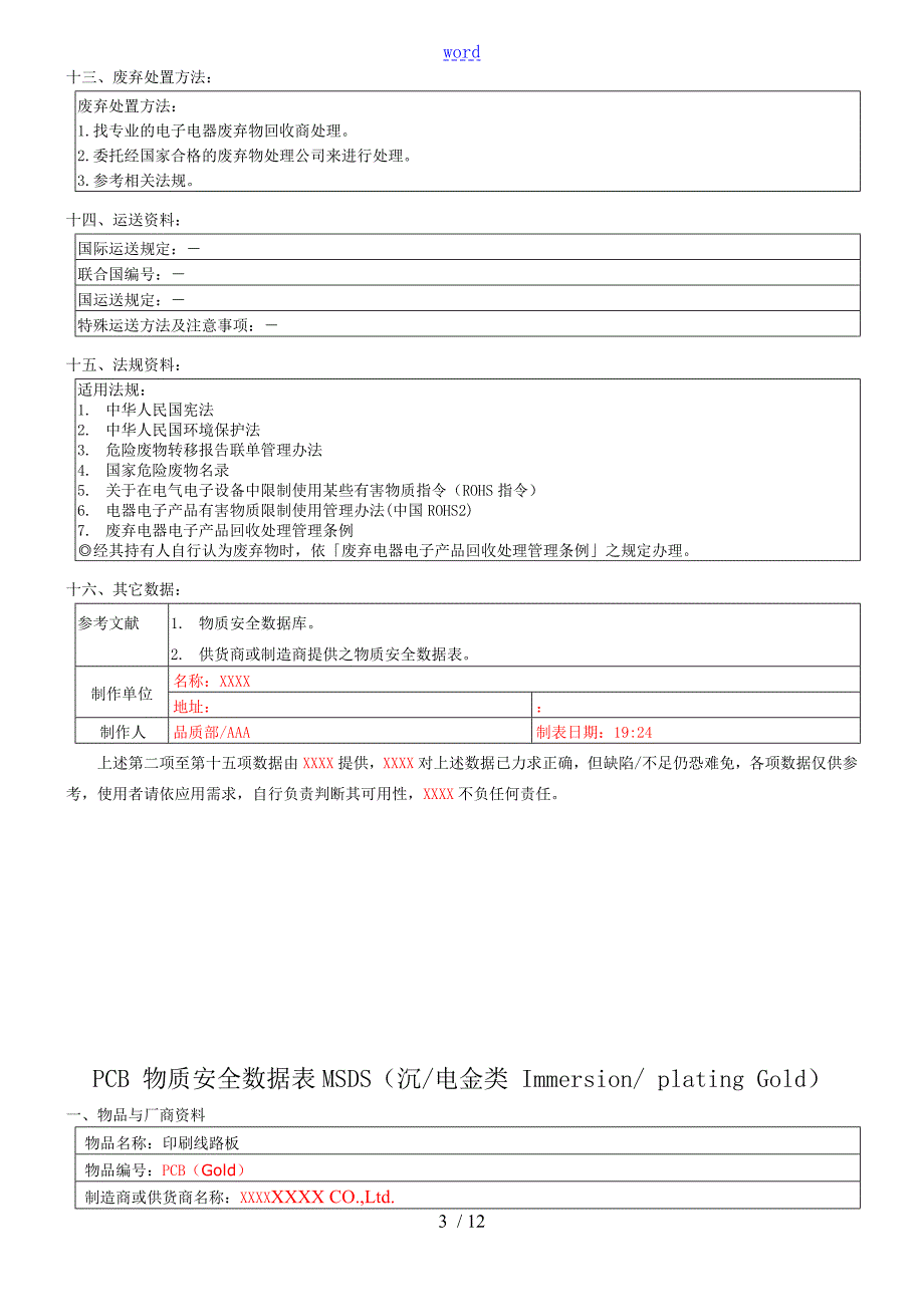 电路板PCBMSDS新颖全面包含所有表格面处理.doc_第3页