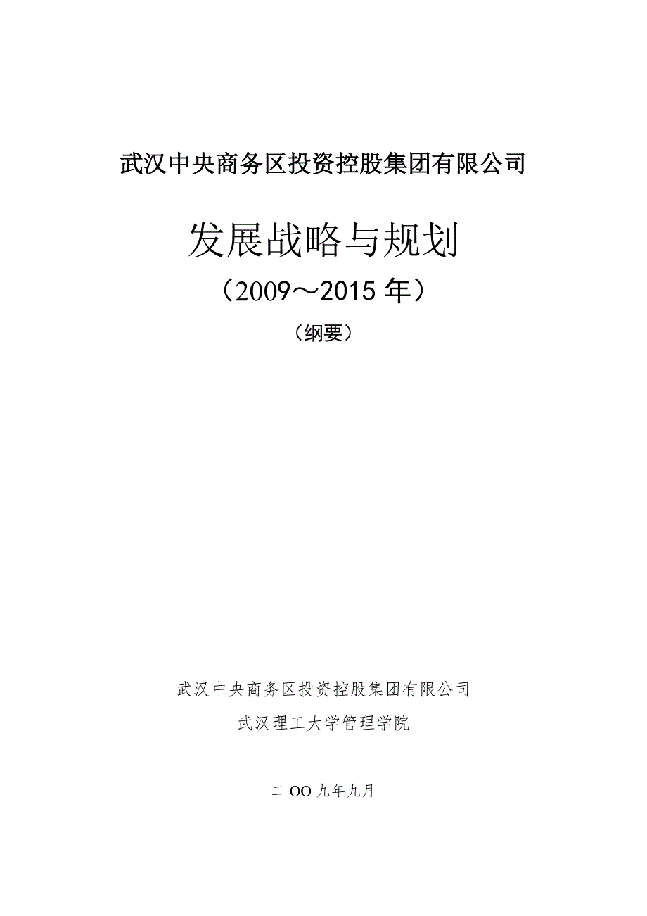 武汉中央商务区投资控股集团有限公司发展战略与规划纲要1.doc_第1页