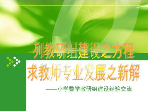 小学数学教研组建设经验交流.ppt
