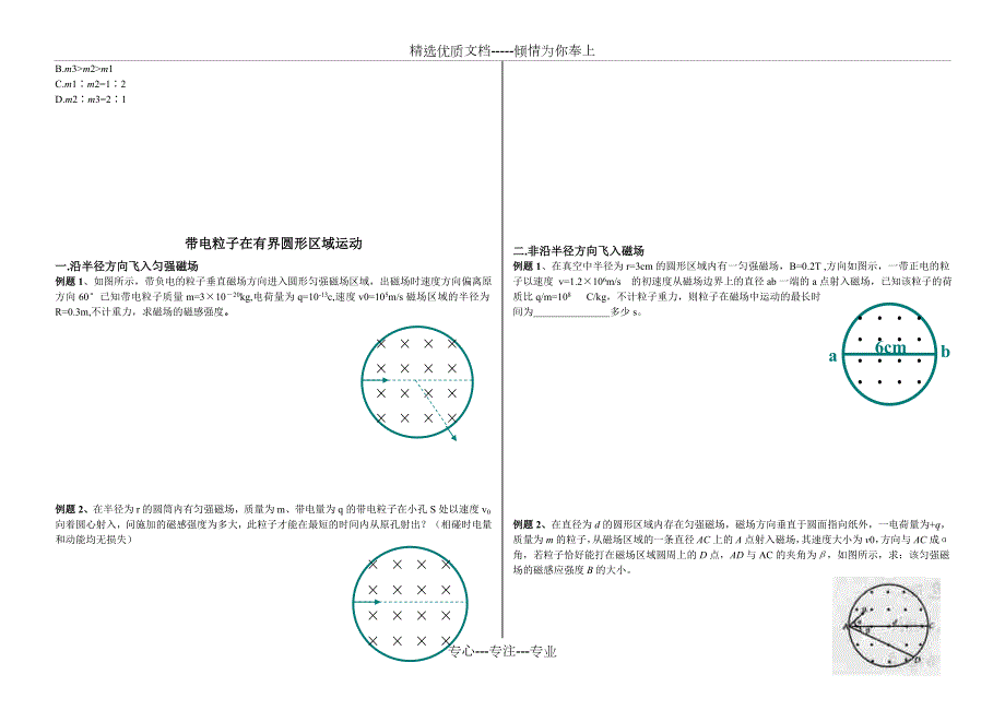 带电粒子在有界磁场中运动题型归类.doc_第3页
