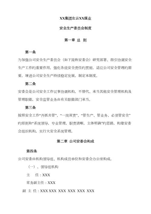 煤矿安全生产委员会制度.doc