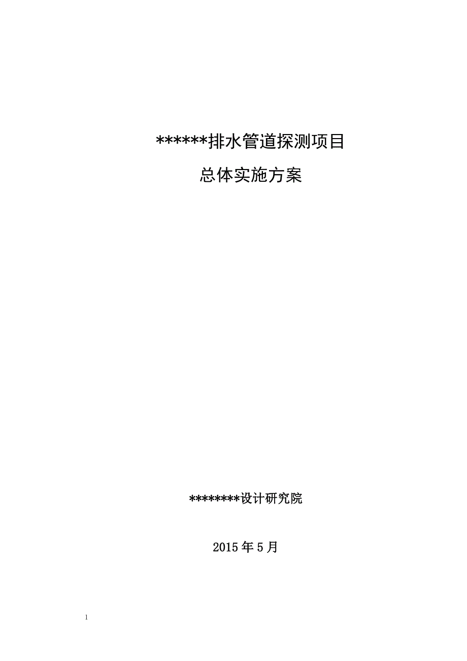 某某排水管道检测项目总体实施方案.docx_第1页