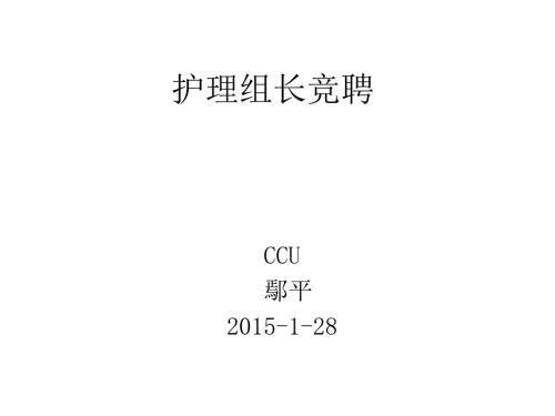 护理组长竞聘.ppt