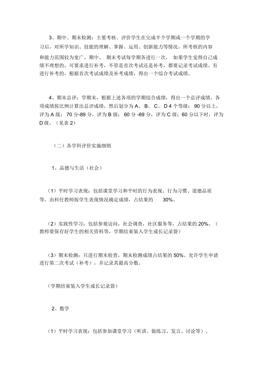 小学学生各学科学习发展性评价方案.docx_第3页