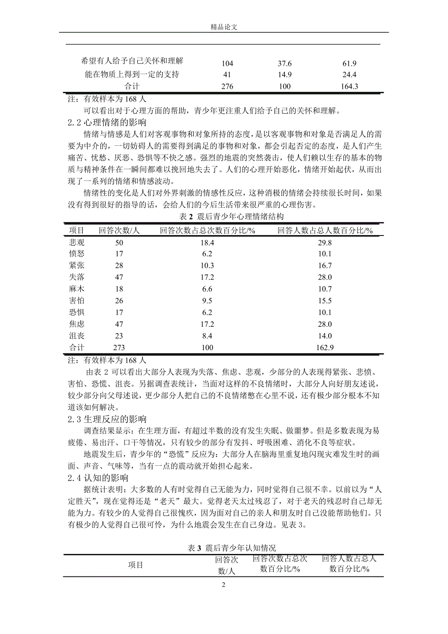 汶川地震后青少年心理调查分析.doc_第2页