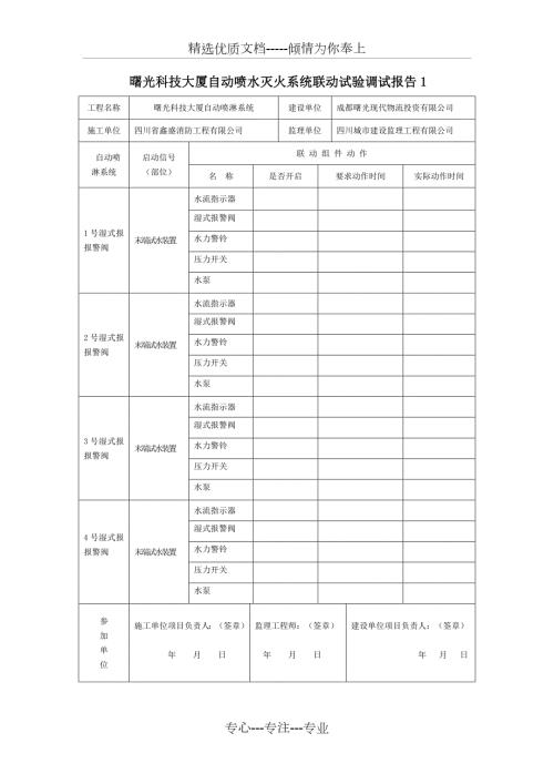 消防调试报告模板共8页.doc