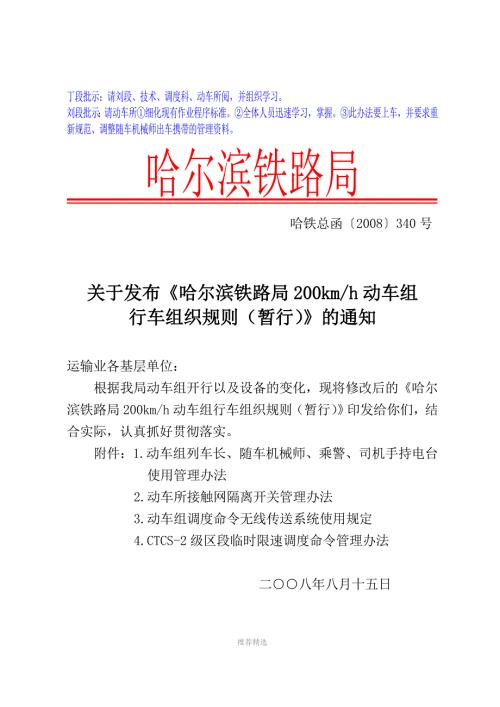 推荐动车组行车组织规则.doc