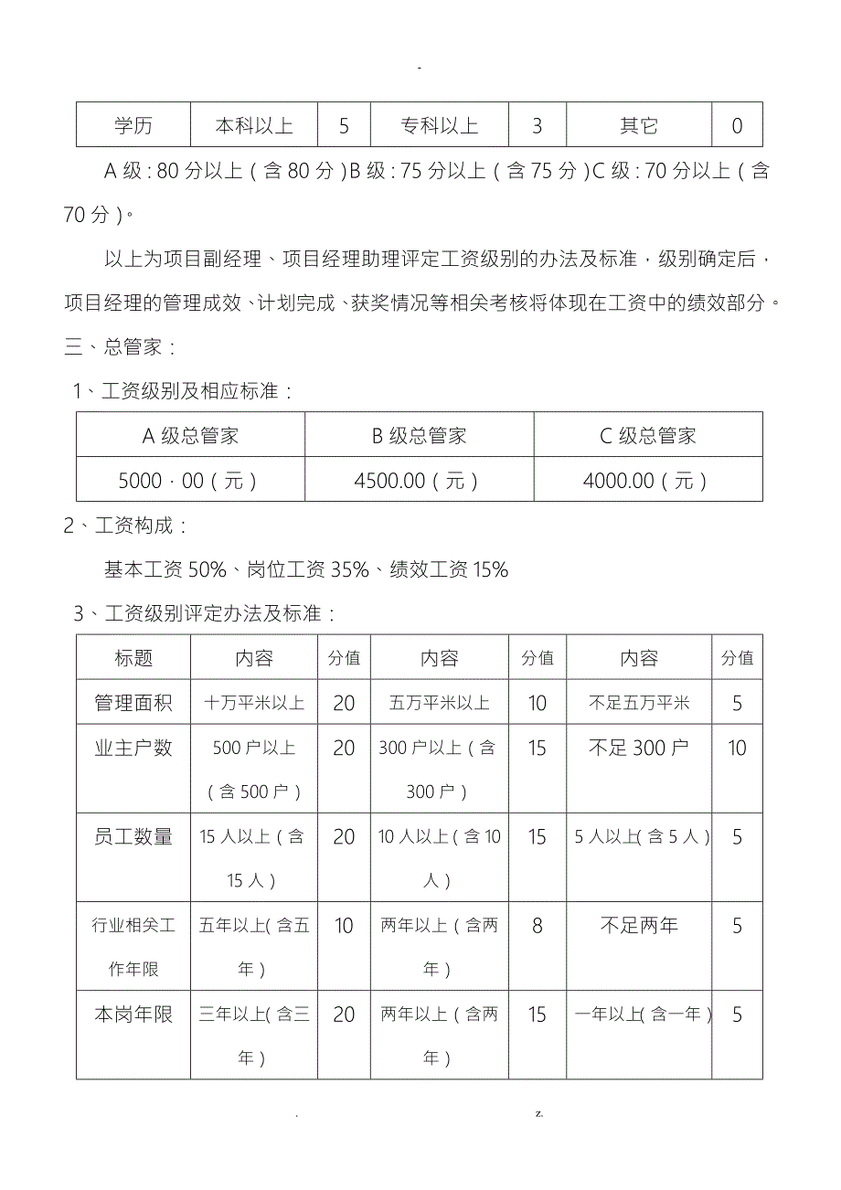 物业公司各层级工资构成及评定标准.doc_第3页