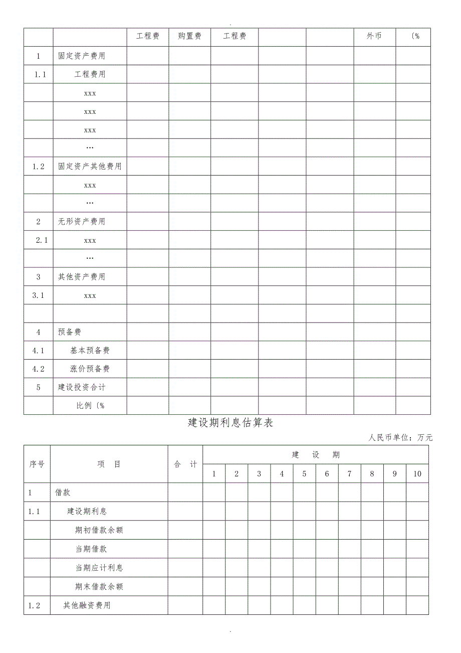 建设项目投资估算表格全汇总.doc_第2页