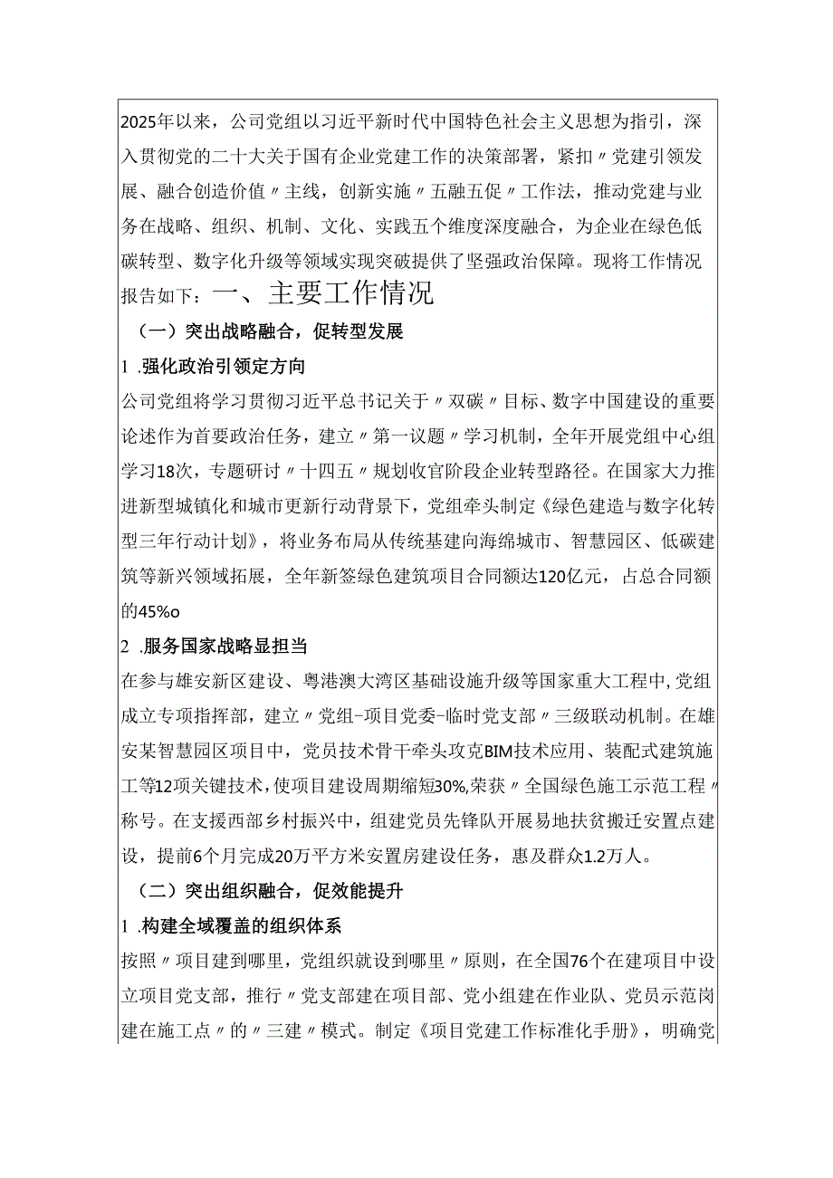 关于推动国企党建业务深度融合工作情况的报告（新版）.docx_第2页