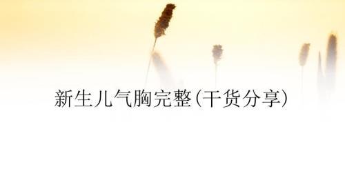 新生儿气胸完整干货分享.ppt