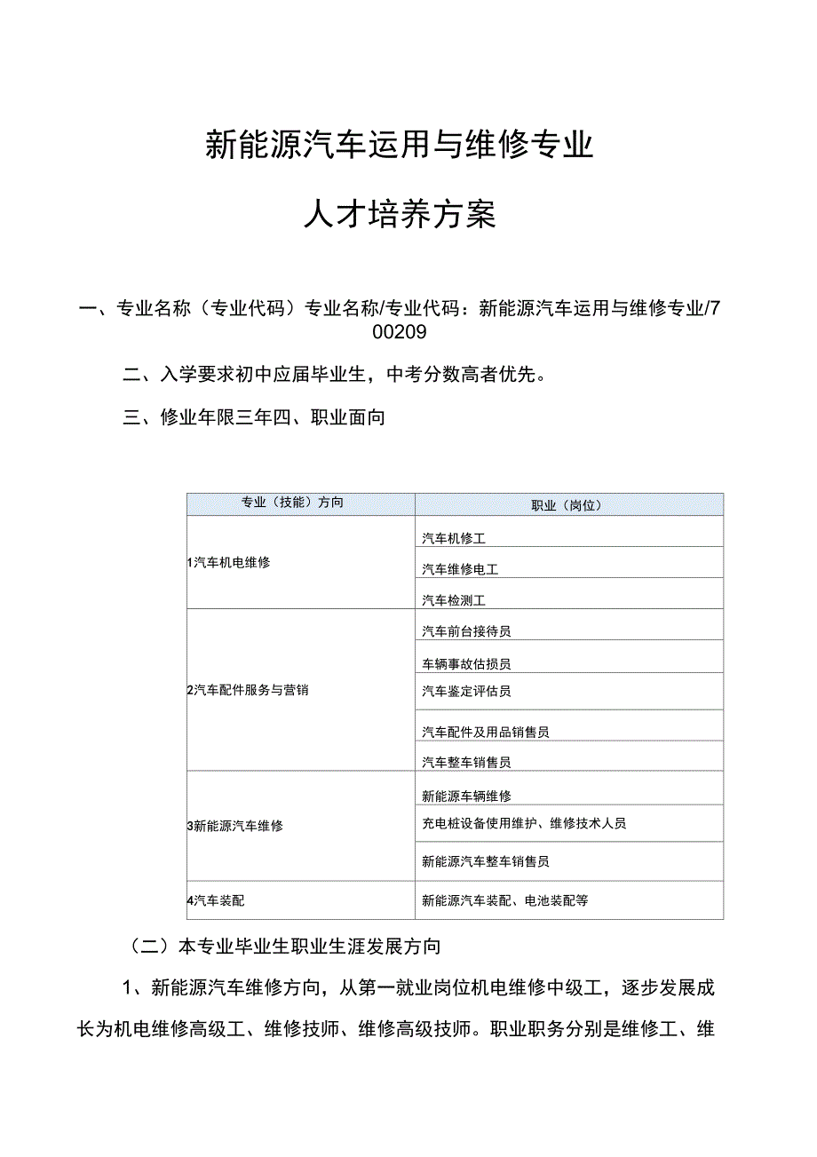 新能源汽车运用与维修专业.docx_第1页
