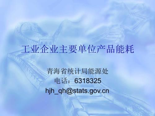 工业企业主要单位产品能耗.ppt