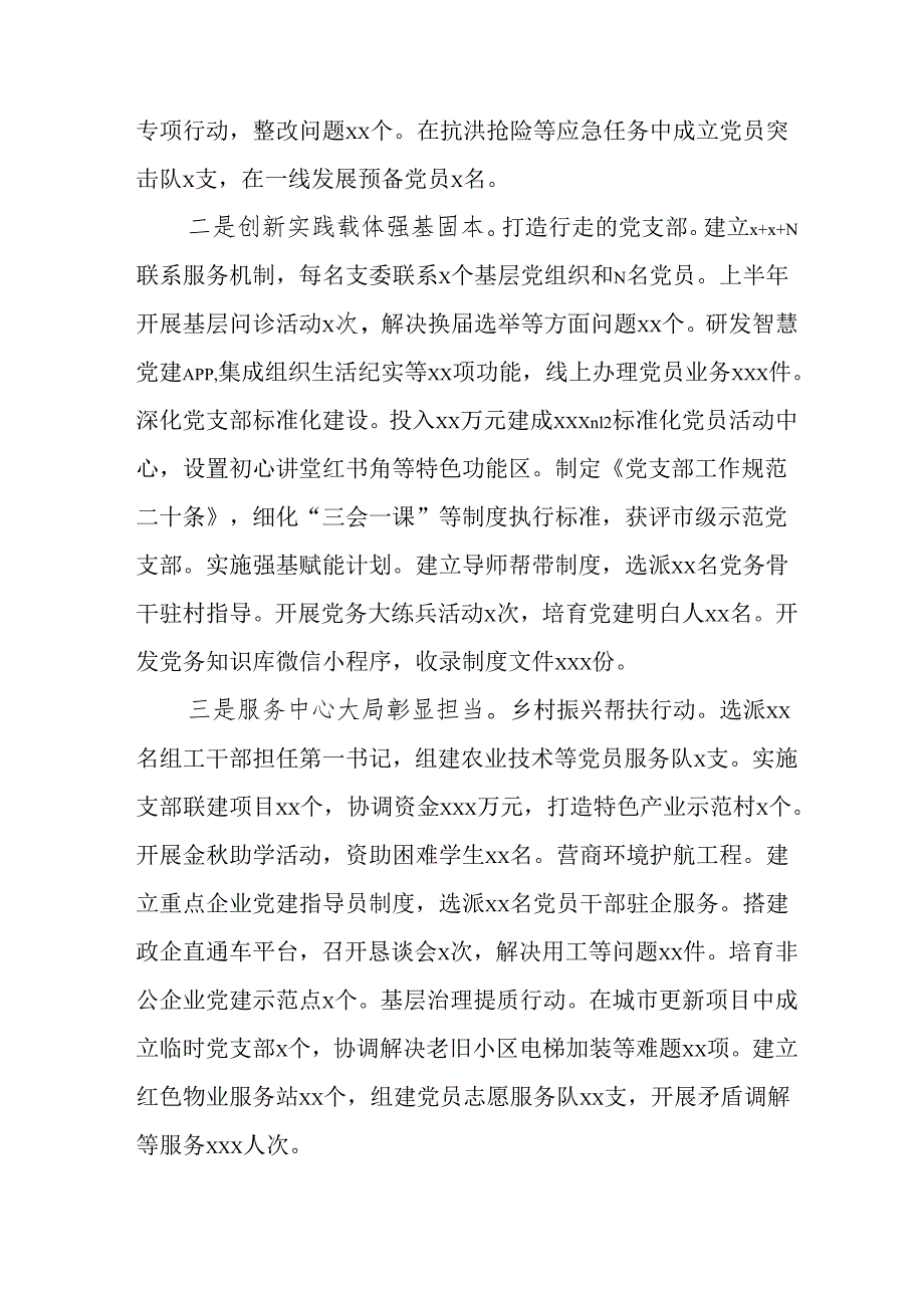 开展2025年上半年《党建工作总结》及下一步工作打算（4份）_53.docx_第2页