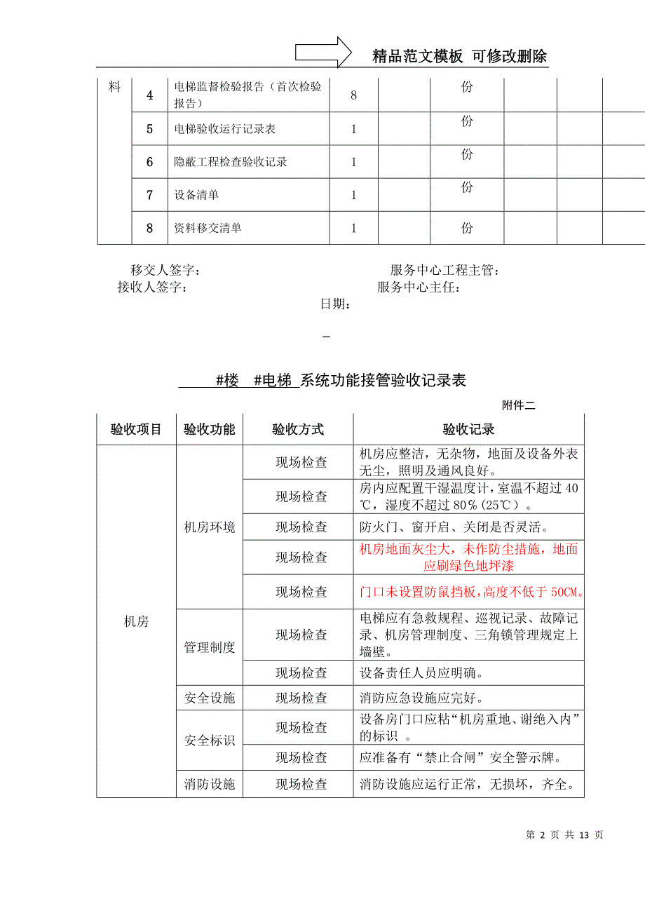 物业接管验收电梯竣工资料移交清单.doc_第2页