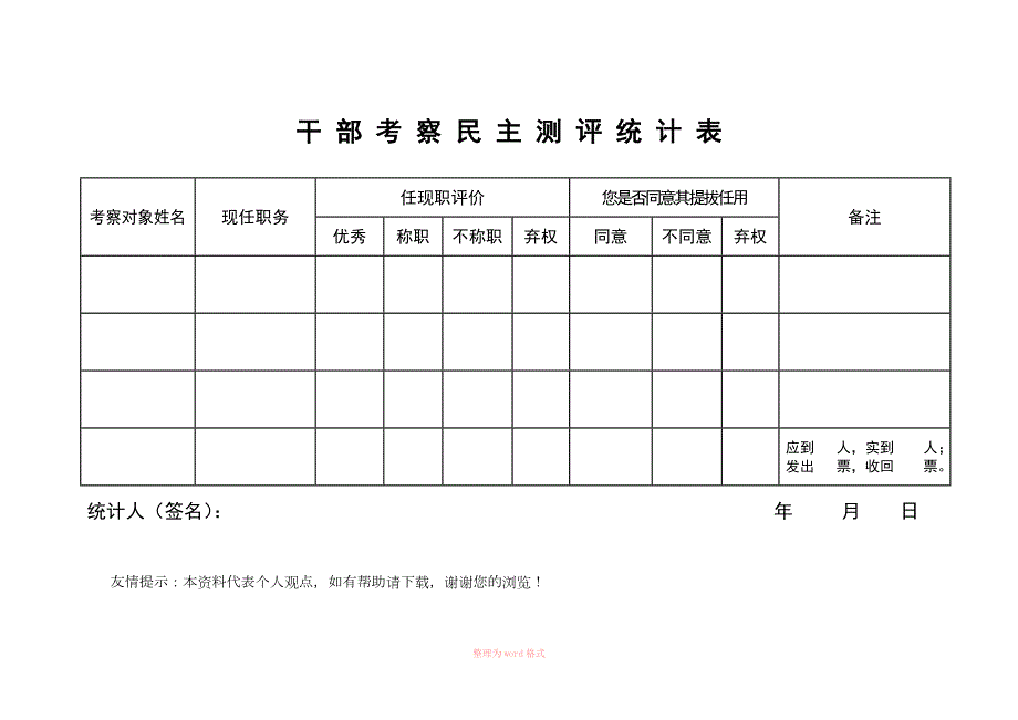 干部考察民主测评表样表.doc_第2页