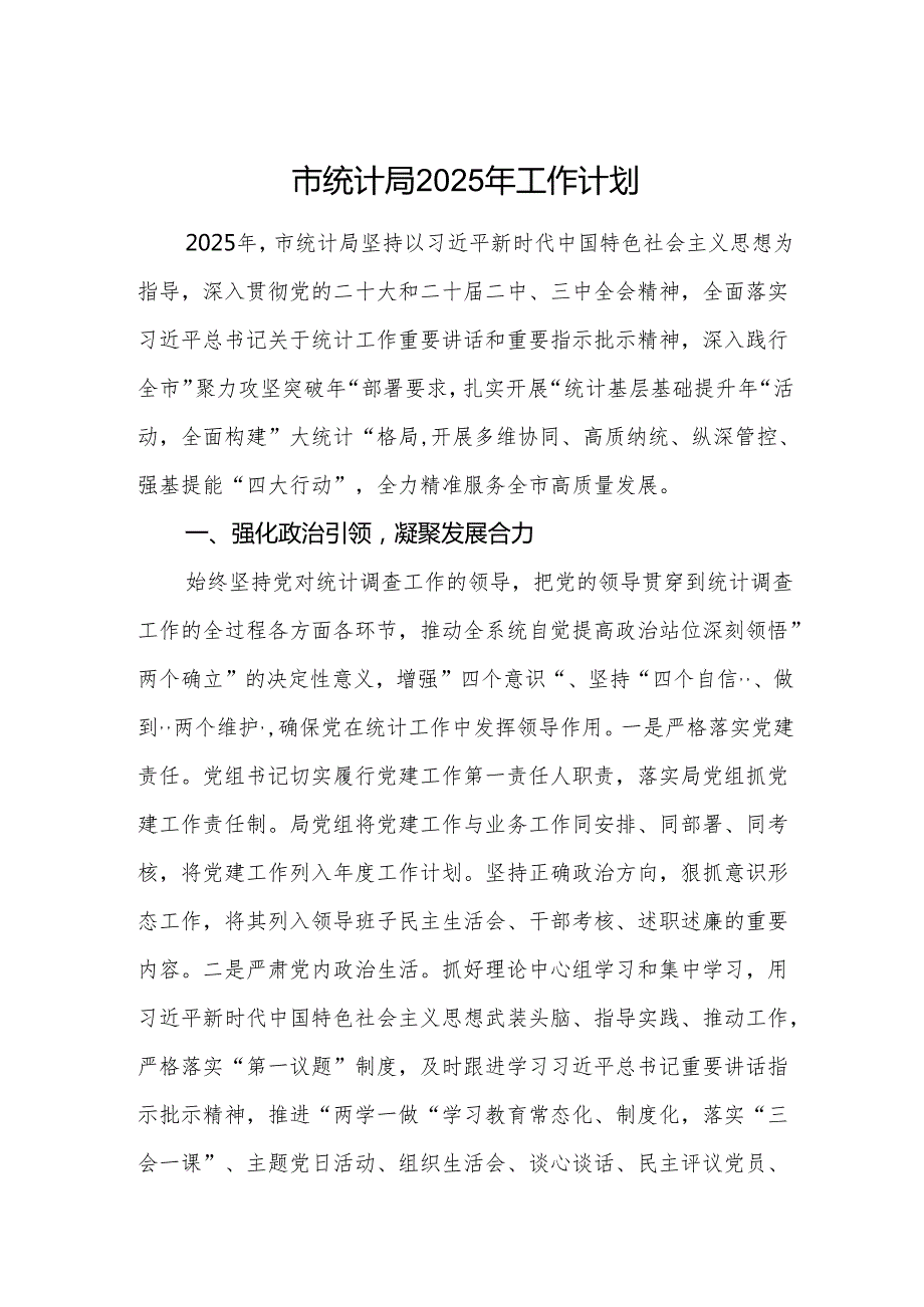 统计机关2025年工作计划范文.docx_第1页