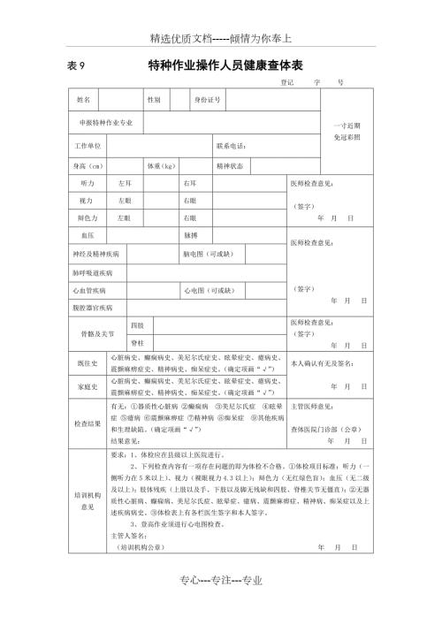 特种作业操作人员健康查体表共1页.doc