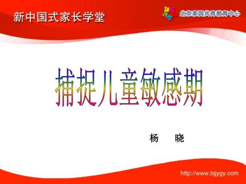 捕捉儿童敏感期PPT课件.ppt