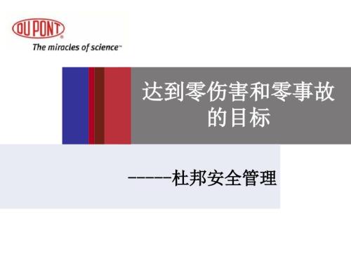 杜邦安全管理体系PPT课件.ppt