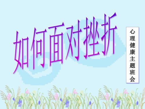 班级管理如何面对挫折班主任召开主题班会德育思品.ppt