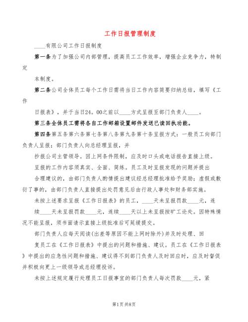 工作日报管理制度5篇.doc