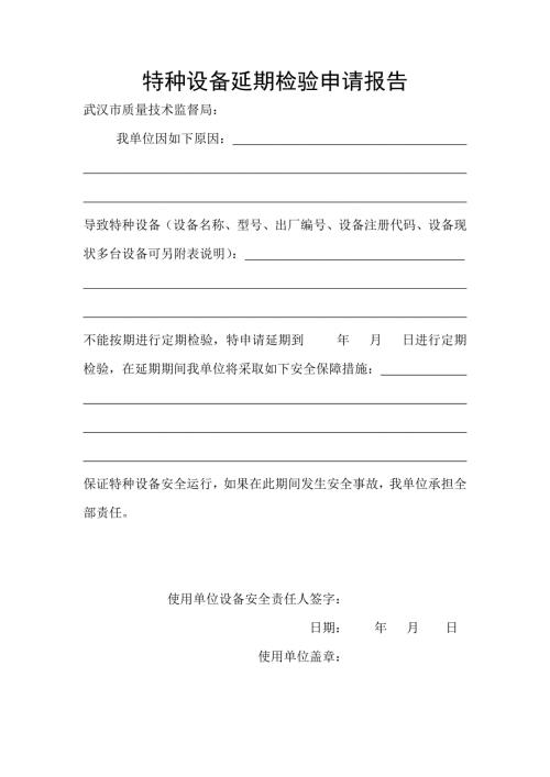 特种设备延期检验申请报告.doc